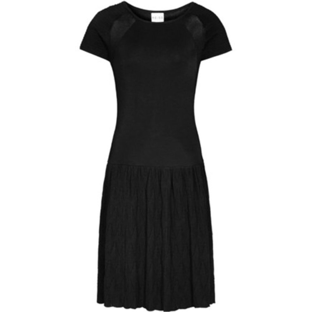 Reiss Florence Knitted Texture Black Short Sleeve Dress Size US 6/UK 10 - NWT